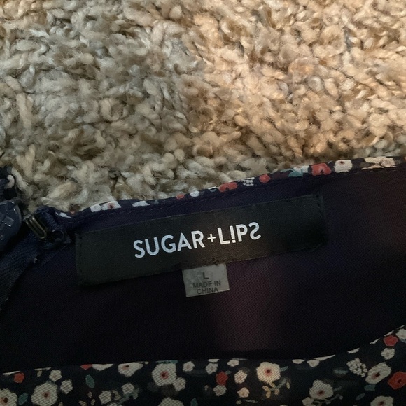 Sugarlips Sugar + Lips Dress Ashlee Floral Back Cut Out Mini Size L - Picture 8 of 15
